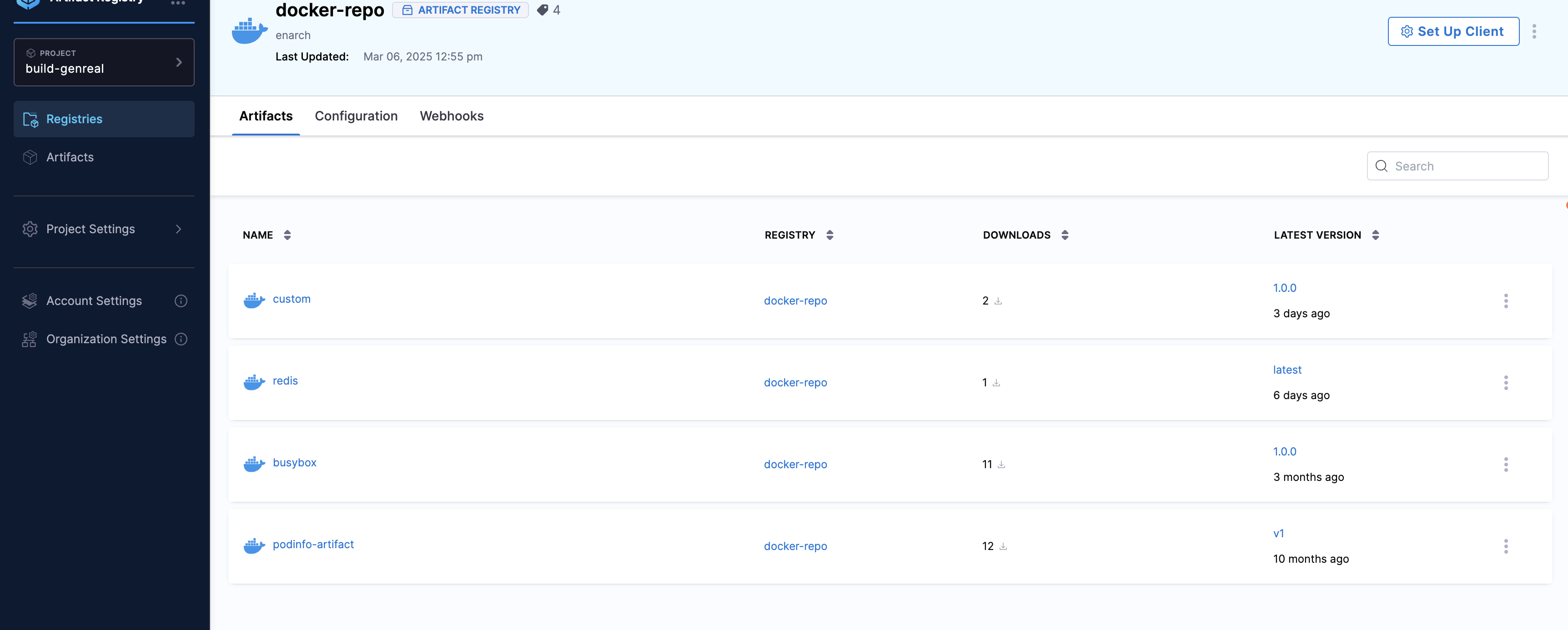 artifacts-in-registry